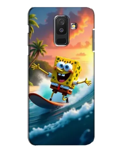 Чехол для Samsung Galaxy A6 Plus 2018 (A605) с картинкой «Губка Боб серфингист»