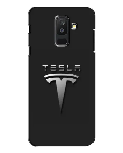Чехол для Samsung Galaxy A6 Plus 2018 (A605) с картинкой «Стальной логотип Tesla»