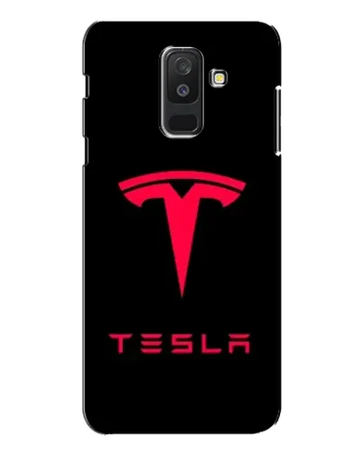 Чехол для Samsung Galaxy A6 Plus 2018 (A605) с картинкой «Tesla Red Logo»