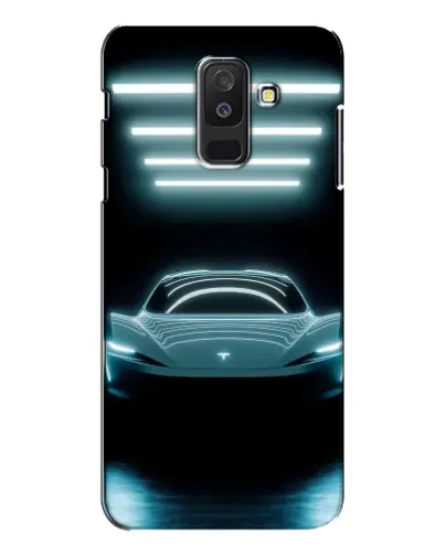 Чехол для Samsung Galaxy A6 Plus 2018 (A605) с картинкой «Tesla в неоне»