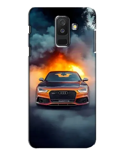 Чехол для Samsung Galaxy A6 Plus 2018 (A605) с картинкой «Audi в огненном дыму»