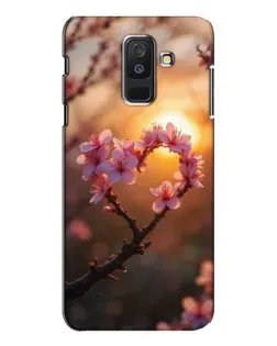 Чехол для Samsung Galaxy A6 Plus 2018 (A605) с картинкой «Розовый цвет сердце на фоне заката»