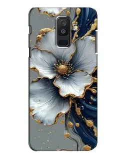 Чехол для Samsung Galaxy A6 Plus 2018 (A605) с картинкой «Белый цветок и золотой флюид»