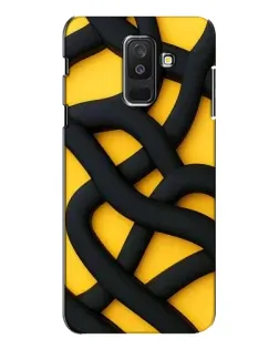 Чехол для Samsung Galaxy A6 Plus 2018 (A605) с картинкой «Черное желтое переплетение»