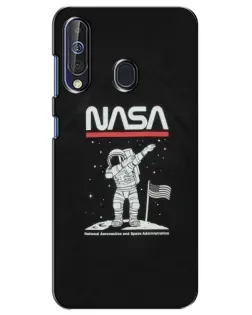 Чехол для Samsung Galaxy A60 2019 (A605F) с картинкой «NASA — шагаем по Луне»