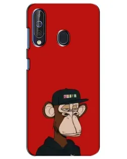 Чехол для Samsung Galaxy A60 2019 (A605F) с картинкой «Bored Ape — красный фон»