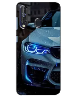 Чехол для Samsung Galaxy A60 2019 (A605F) с картинкой «Взгляд BMW с синими фарами»