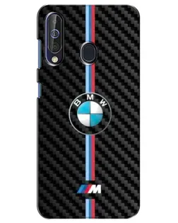 Чехол для Samsung Galaxy A60 2019 (A605F) с картинкой «Эмблема BMW и карбон»