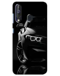 Чехол для Samsung Galaxy A60 2019 (A605F) с картинкой «Черная BMW — профиль»