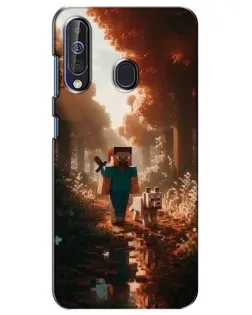 Чехол для Samsung Galaxy A60 2019 (A605F) с картинкой «Стив в лесу»