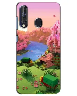 Чехол для Samsung Galaxy A60 2019 (A605F) с картинкой «Розовое дерево Minecraft»