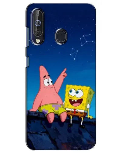 Чехол для Samsung Galaxy A60 2019 (A605F) с картинкой «Губка Боб и Патрик ночью»