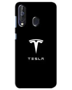 Чехол для Samsung Galaxy A60 2019 (A605F) с картинкой «Tesla White Logo»