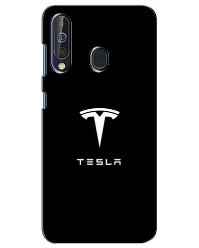 Чехол для Samsung Galaxy A60 2019 (A605F) с картинкой «Tesla White Logo»