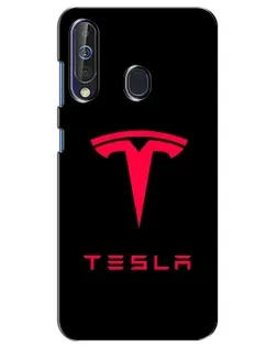 Чехол для Samsung Galaxy A60 2019 (A605F) с картинкой «Tesla Red Logo»
