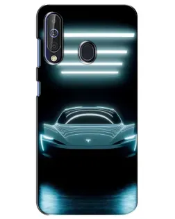 Чехол для Samsung Galaxy A60 2019 (A605F) с картинкой «Tesla в неоне»