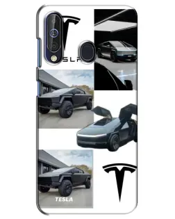 Чехол для Samsung Galaxy A60 2019 (A605F) с картинкой «Коллаж Cybertruck Tesla»