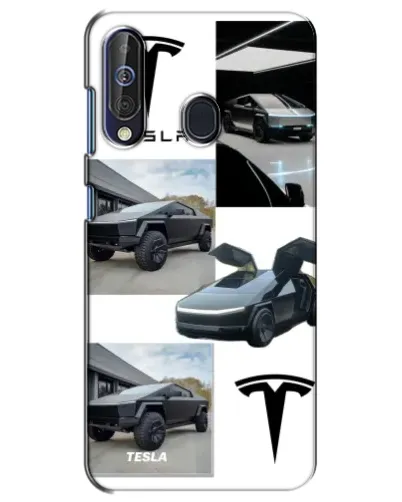 Чехол для Samsung Galaxy A60 2019 (A605F) с картинкой «Коллаж Cybertruck Tesla»