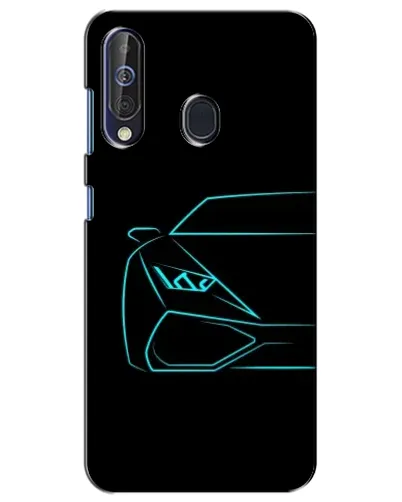 Чехол для Samsung Galaxy A60 2019 (A605F) с картинкой «Голубой силуэт Lamborghini»