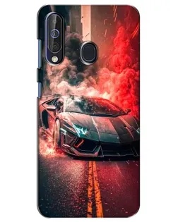 Чехол для Samsung Galaxy A60 2019 (A605F) с картинкой «Lamborghini красный дым»