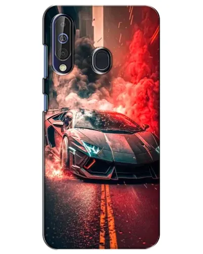 Чехол для Samsung Galaxy A60 2019 (A605F) с картинкой «Lamborghini красный дым»