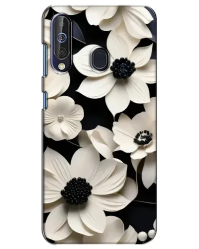 Чехол для Samsung Galaxy A60 2019 (A605F) с картинкой «Объемные белые цветы»
