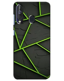 Чехол для Samsung Galaxy A60 2019 (A605F) с картинкой «Зеленые геометрические линии»