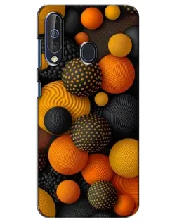 Чехол для Samsung Galaxy A60 2019 (A605F) с картинкой «Объемные оранжевые сферы»