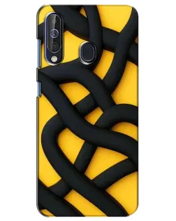 Чехол для Samsung Galaxy A60 2019 (A605F) с картинкой «Черное желтое переплетение»
