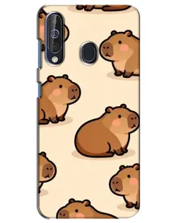 Чехол для Samsung Galaxy A60 2019 (A605F) с картинкой «Паттерн милых капибар» Чехол для Samsung Galaxy A60 2019 (A605F) с картинкой «Паттерн милых капибар»
