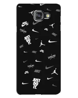 Чехол для Samsung Galaxy A7 2016 (A7100, A710F) с картинкой «Nike Black Pattern»