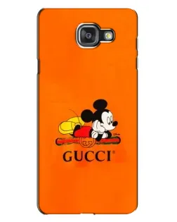 Чехол для Samsung Galaxy A7 2016 (A7100, A710F) с картинкой «Микки Маус Gucci — оранж»