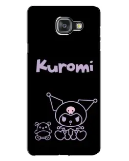Чехол для Samsung Galaxy A7 2016 (A7100, A710F) с картинкой «Kuromi — черный минимализм»