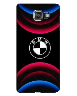 Чехол для Samsung Galaxy A7 2016 (A7100, A710F) с картинкой «Логотип BMW и неоновые дуги»