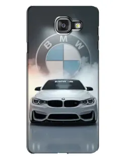 Чехол для Samsung Galaxy A7 2016 (A7100, A710F) с картинкой «BMW в белом дыму»