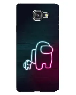 Чехол для Samsung Galaxy A7 2016 (A7100, A710F) с картинкой «Among Us неон-арт»