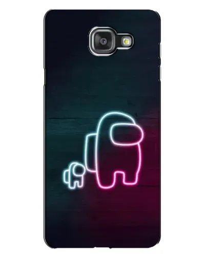 Чехол для Samsung Galaxy A7 2016 (A7100, A710F) с картинкой «Among Us неон-арт»