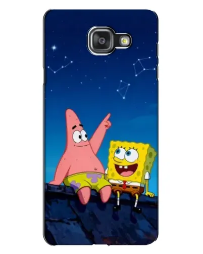 Чехол для Samsung Galaxy A7 2016 (A7100, A710F) с картинкой «Губка Боб и Патрик ночью»