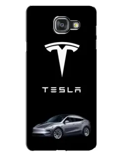 Чехол для Samsung Galaxy A7 2016 (A7100, A710F) с картинкой «Tesla Model Y»