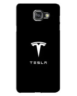 Чехол для Samsung Galaxy A7 2016 (A7100, A710F) с картинкой «Tesla White Logo»