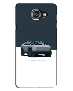 Чехол для Samsung Galaxy A7 2016 (A7100, A710F) с картинкой «Серебристый Cybertruck Tesla»