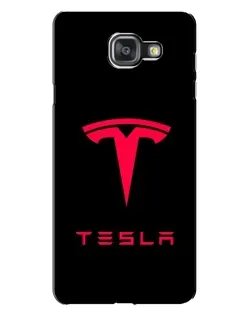 Чехол для Samsung Galaxy A7 2016 (A7100, A710F) с картинкой «Tesla Red Logo»
