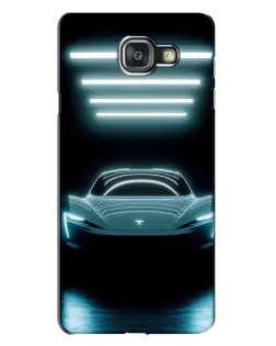 Чехол для Samsung Galaxy A7 2016 (A7100, A710F) с картинкой «Tesla в неоне»