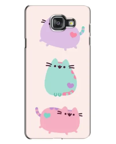 Чехол для Samsung Galaxy A7 2016 (A7100, A710F) с картинкой «Pusheen трио»