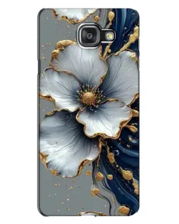 Чехол для Samsung Galaxy A7 2016 (A7100, A710F) с картинкой «Белый цветок и золотой флюид»