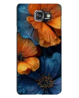 Чехол для Samsung Galaxy A7 2016 (A7100, A710F) с картинкой «Яркая сине-оранжевая флора»