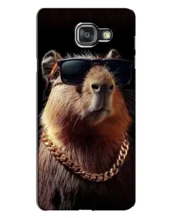 Чехол для Samsung Galaxy A7 2016 (A7100, A710F) с картинкой «Капибара золотая цепь»