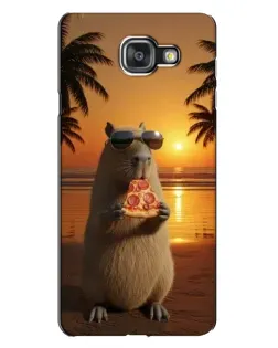 Чехол для Samsung Galaxy A7 2016 (A7100, A710F) с картинкой «Капибара с пиццей»