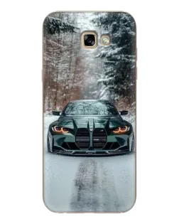 Чехол для Samsung Galaxy A7 2017 (A720, A720F) с картинкой «BMW в зимнем лесу»