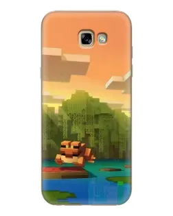 Чехол для Samsung Galaxy A7 2017 (A720, A720F) с картинкой «Майнкрафт закат солнца»